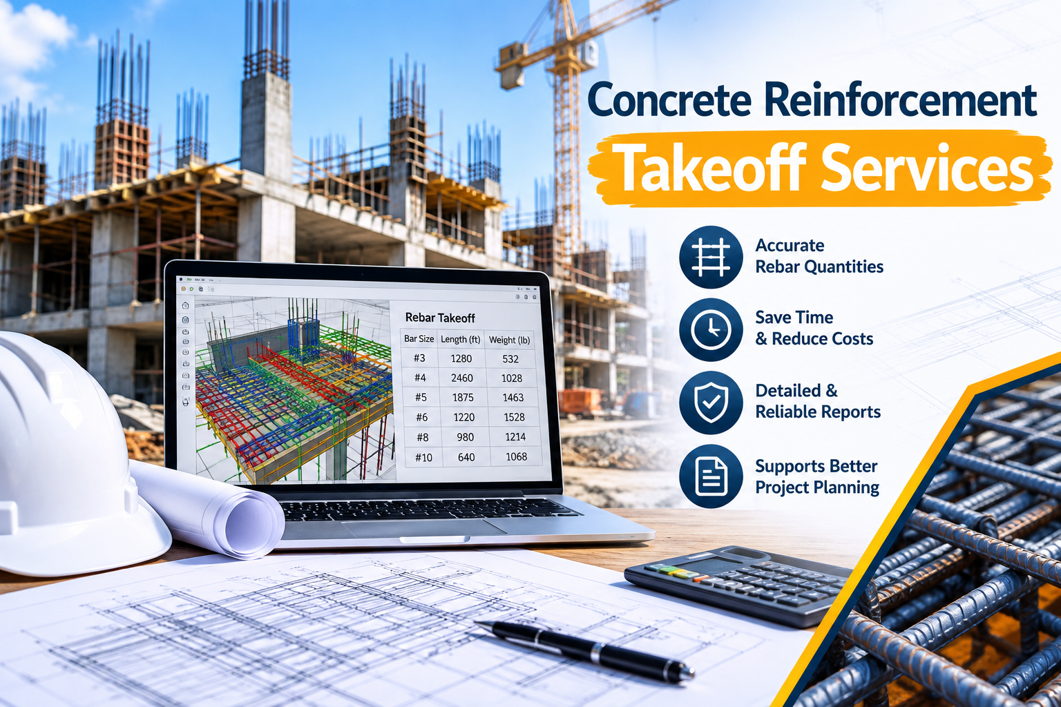 Concrete Reinforcement Takeoff Services